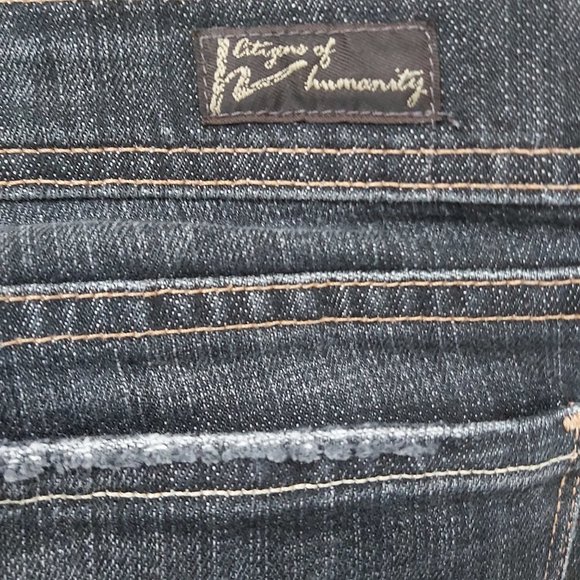 Citizens of Humanity Black Jeans Jerome Dahan Naomi Stretch Low Waist Flair 27 - Picture 8 of 12